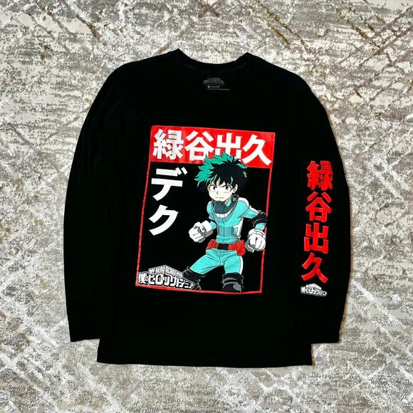 My Hero Academia Deku Long Sleeve Graphic Tee | Size M | Official Anime Shirt - Picture 1 of 7